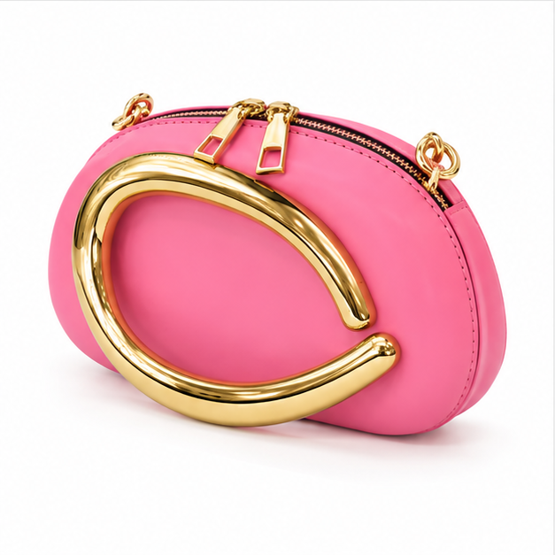 Pink Gold Accent Mini Clutch Bag-3