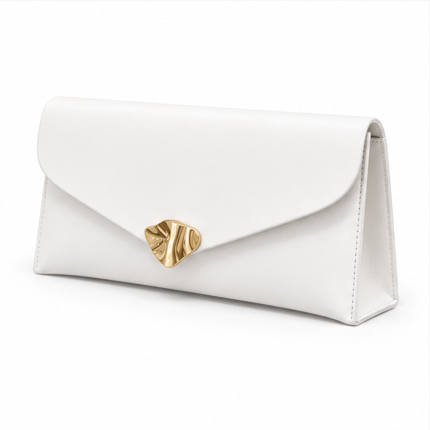 Elegant White Envelope Clutch Evening Bag-3