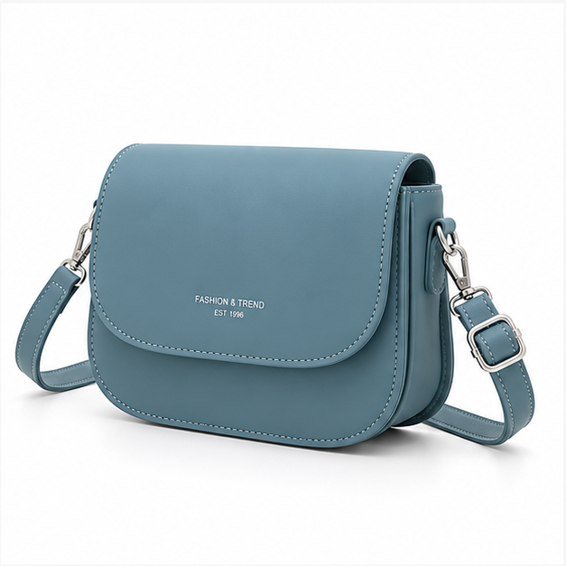 Elegant Blue Saddle Crossbody Shoulder Bag-3
