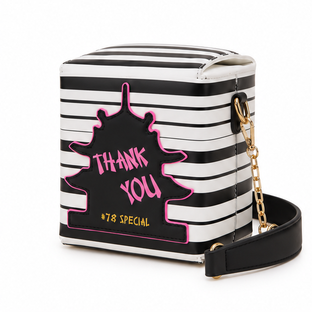 Striped Graphic Box Crossbody Shoulder Bag-4