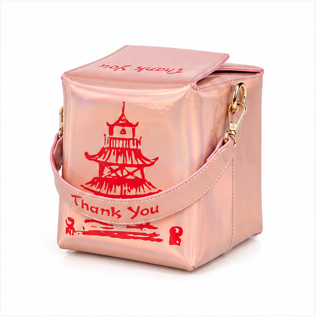 Champagne Iridescent Thank You Crossbody Bag-4