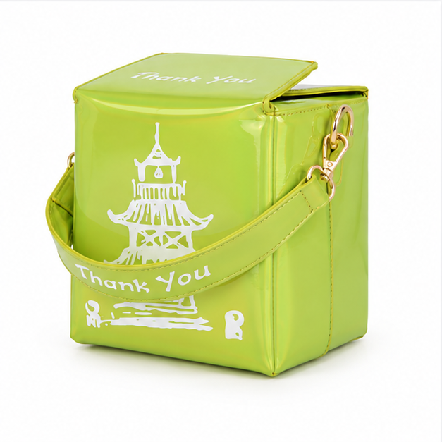 Laser Green Glossy Box Shoulder Bag-4