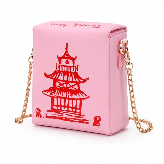 Pink Pagoda Print Mini Crossbody Bag-4