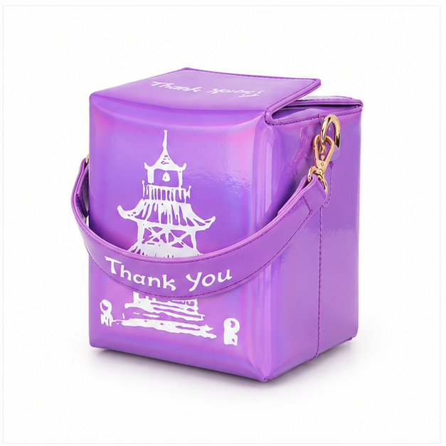 Iridescent Purple Thank You Shoulder Bag-4