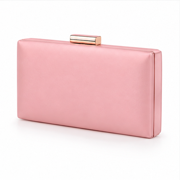 Elegant Pink Rectangular Evening Clutch Bag-3