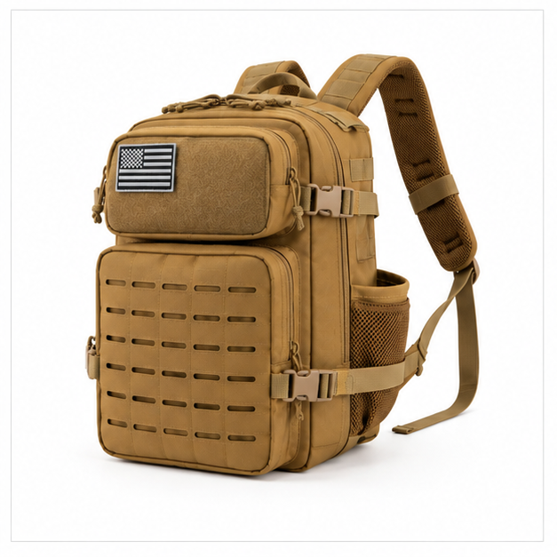 Khaki 25L Tactical Outdoor Military Backpack-3