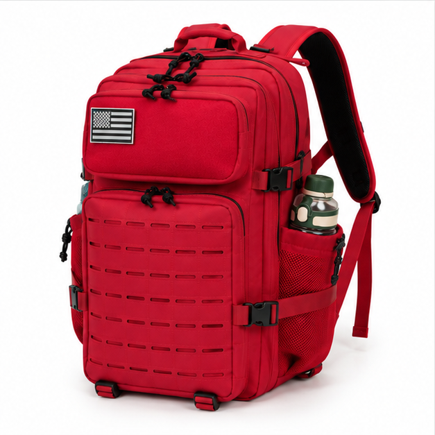 Red Tactical MOLLE Outdoor Travel Backpack-3
