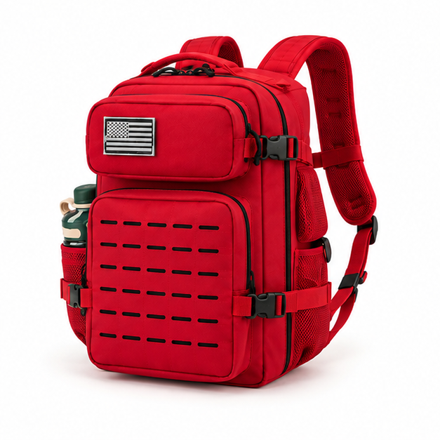 Red Tactical Multi-Compartment Outdoor Backpack-3