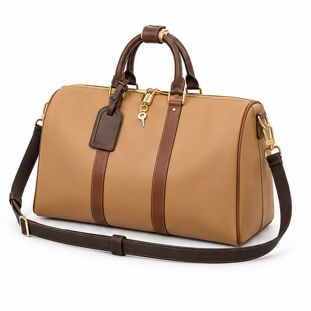 Camel Luxury Travel Duffel Shoulder Bag-3