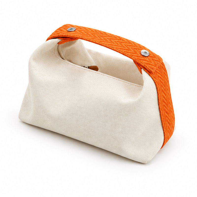 Orange Strap Casual Canvas Handbag Tote-3