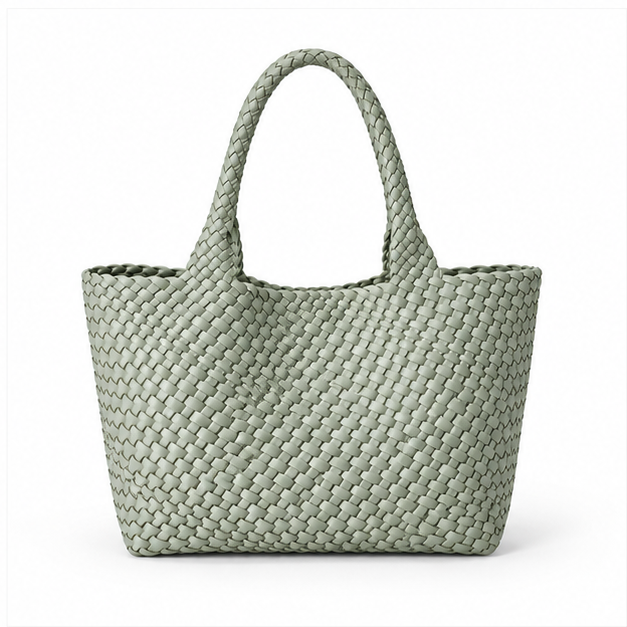 Sage Woven Tote With Matching Pouch-2
