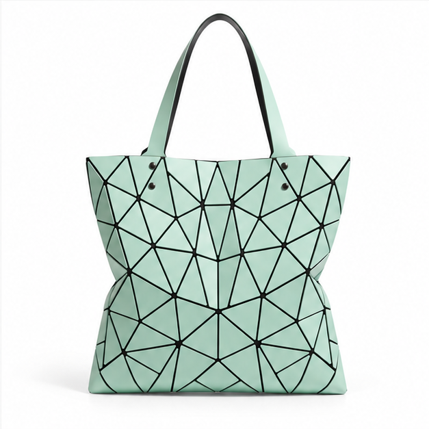Geometric Mint Faceted Everyday Tote Bag-2