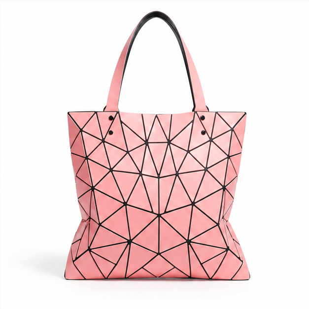 Geometric Mosaic Pink Everyday Tote Bag-2