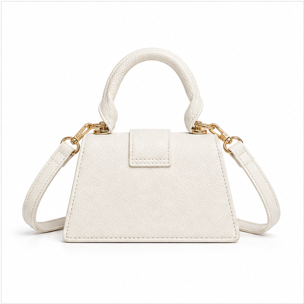 Elegant White Mini Crossbody Handbag Purse-2