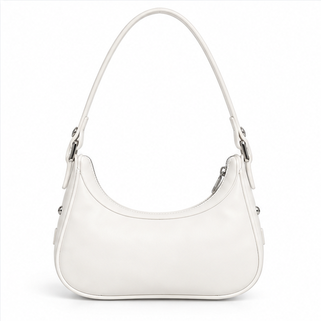 White Star Buckle Crescent Shoulder Bag-2