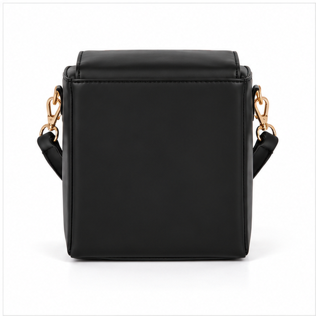 Black Pagoda Graphic Box Shoulder Bag-3