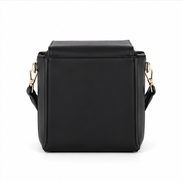 Black White Pagoda Print Shoulder Bag-3