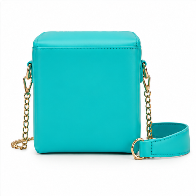 Turquoise Pagoda Print Crossbody Shoulder Bag-3