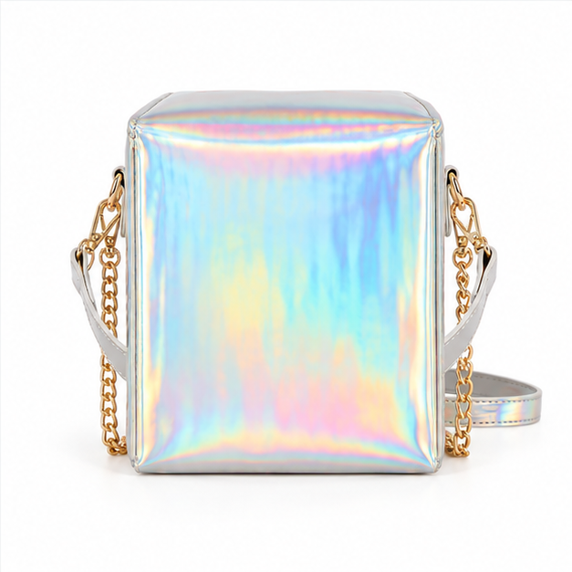 Holographic Pagoda Print Crossbody Shoulder Bag-3