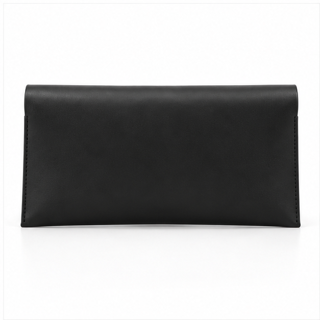 Elegant Black Envelope Clutch Bag Purse-2