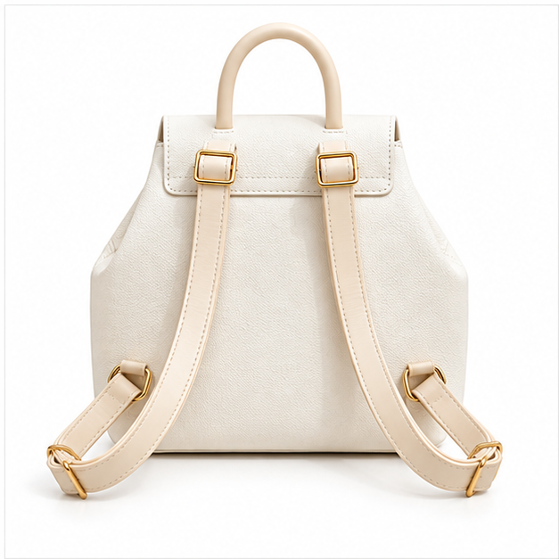 Elegant White Gold Hardware Mini Backpack-2