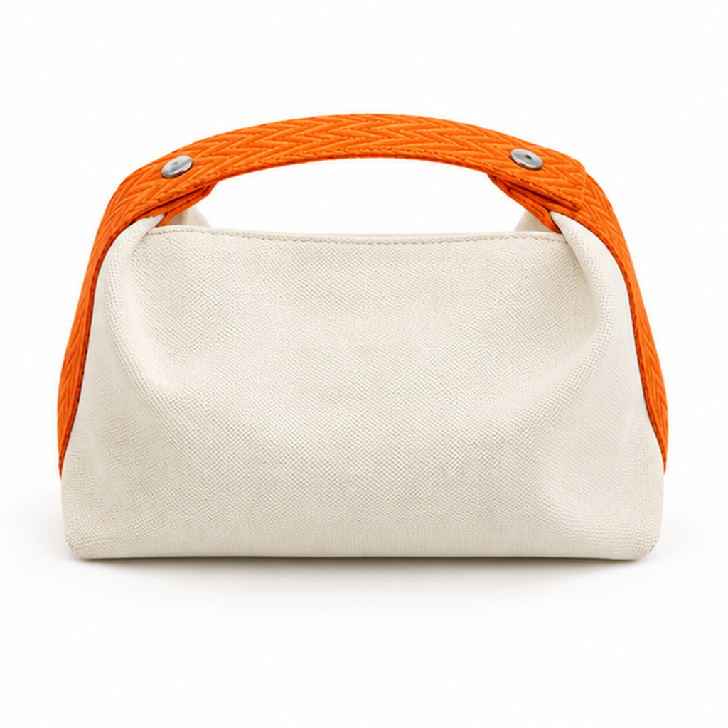 Orange Strap Casual Canvas Handbag Tote-2