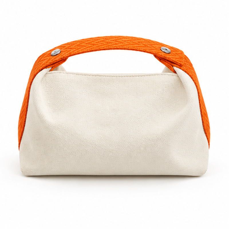 Orange Strap Casual Canvas Handbag Tote-2