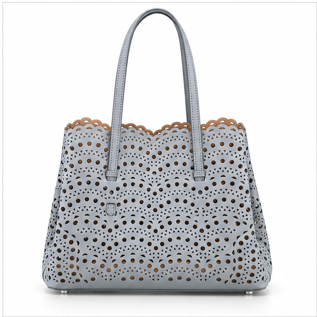 Elegant Laser Cut Structured Tote Handbag-2