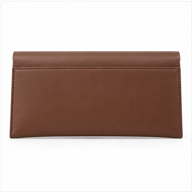 Elegant Brown Envelope Clutch Handbag Purse-2