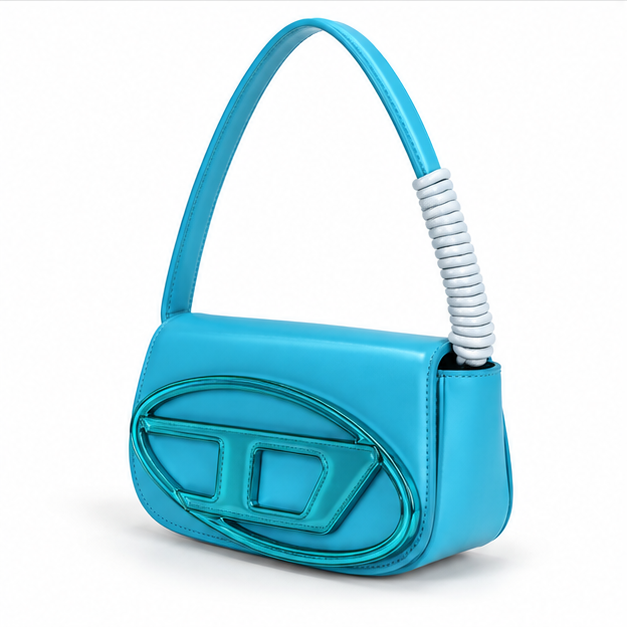 Turquoise Glossy Mini Shoulder Bag-3