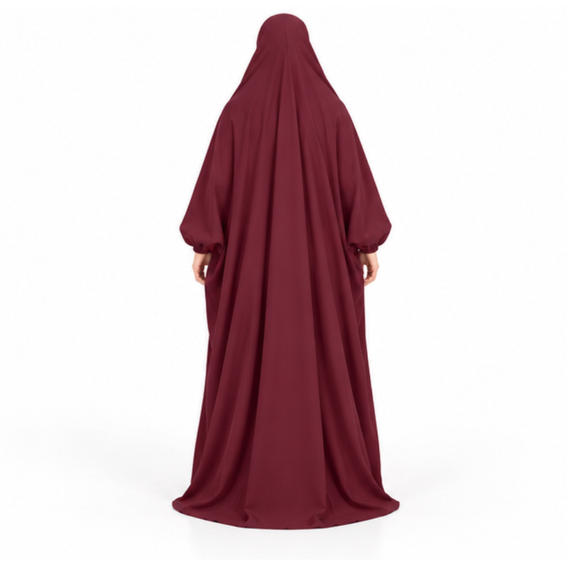 Elegant Wine Red Full Coverage Jilbab-4