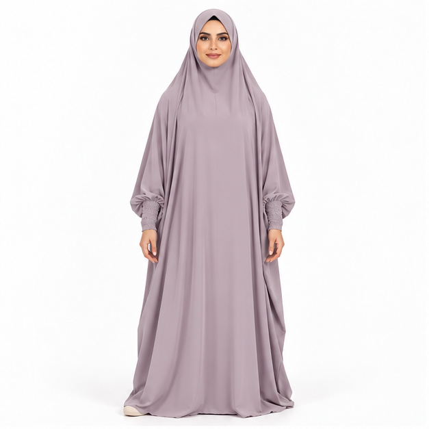Elegant Light Purple Full Coverage Jilbab-1
