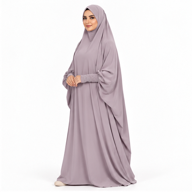 Elegant Light Purple Full Coverage Jilbab-3