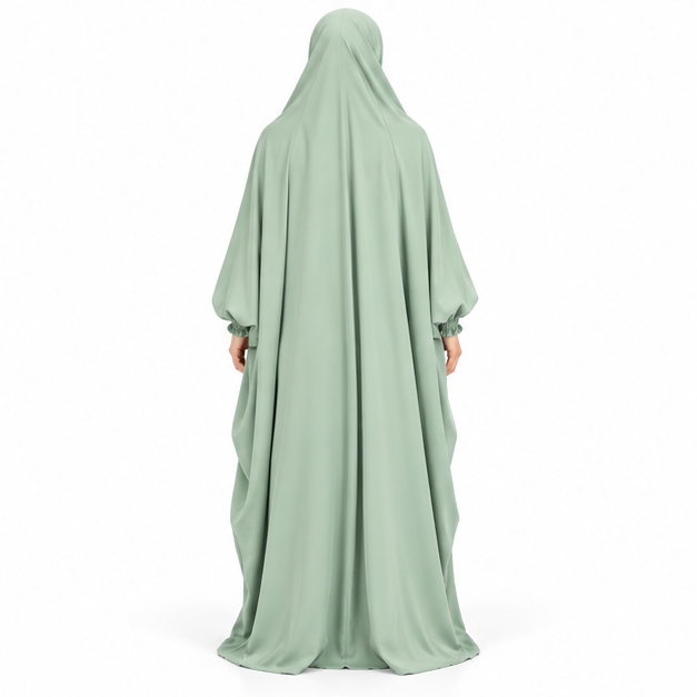 Elegant Cyan Full Coverage Islamic Jilbab-4