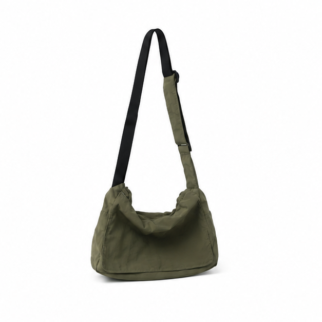 Olive Green Slouchy Hobo Shoulder Bag-1