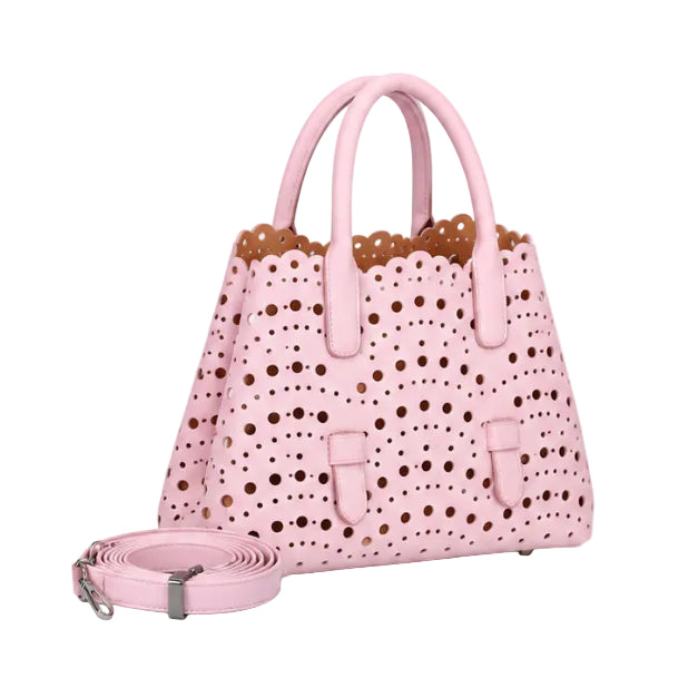 Blush Pink Laser Cut Tote Handbag