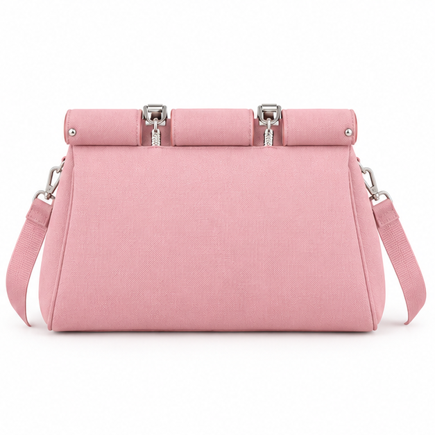 Pink Structured Chain Strap Shoulder Bag-3