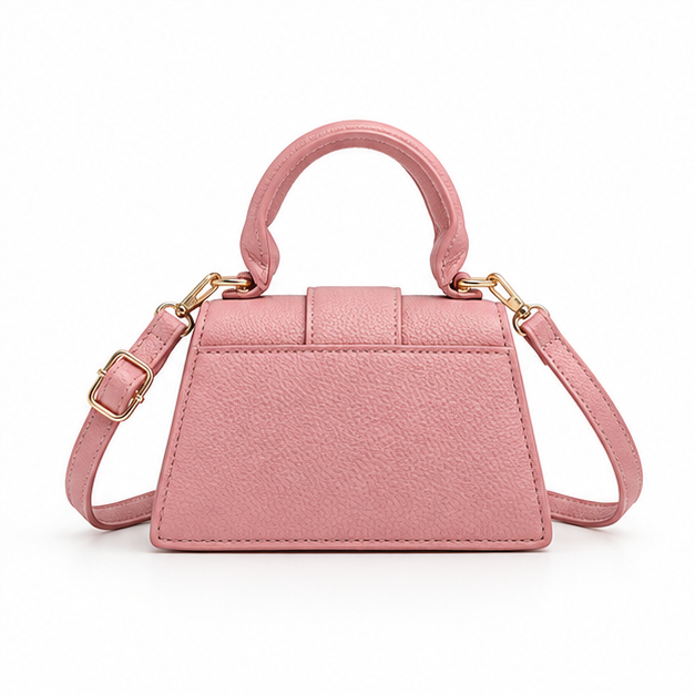 Pink Pebbled Mini Top Handle Handbag-2