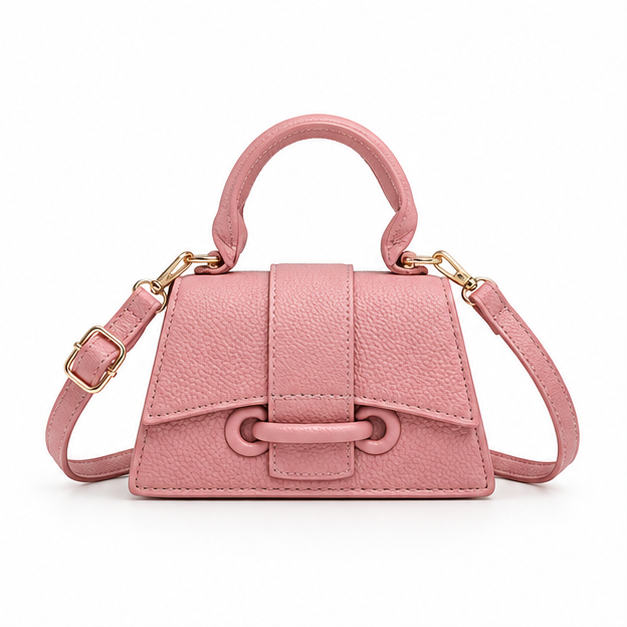 Pink Pebbled Mini Top Handle Handbag-4