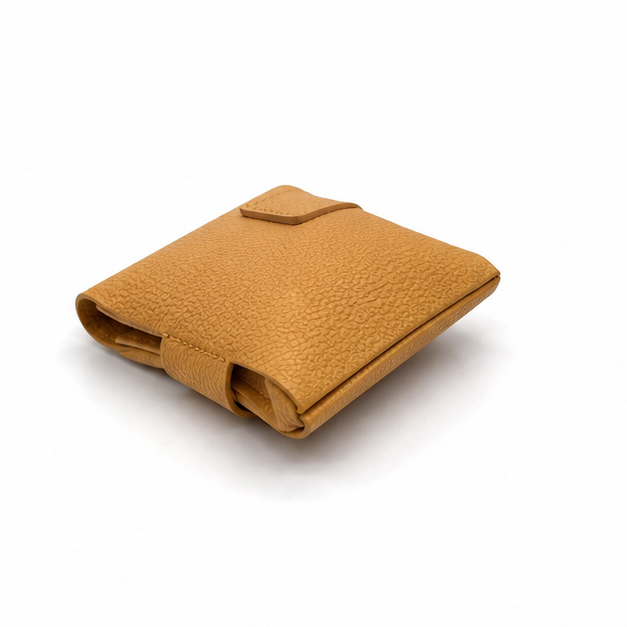Mustard PU Leather Condom Carrying Case-2