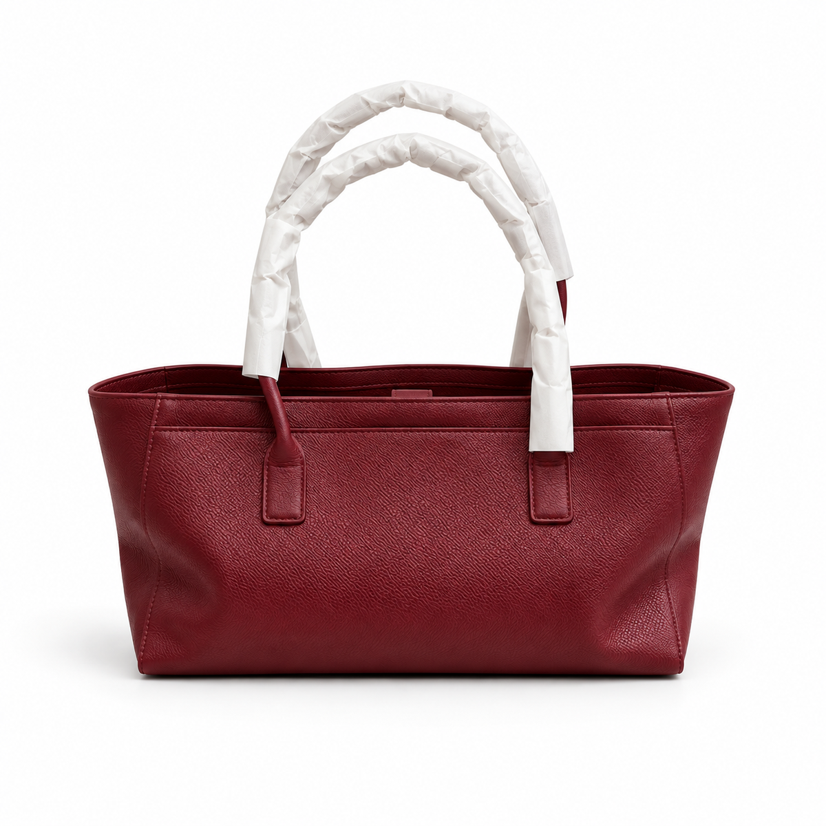 Burgundy Textured Leather Everyday Tote Handbag-4