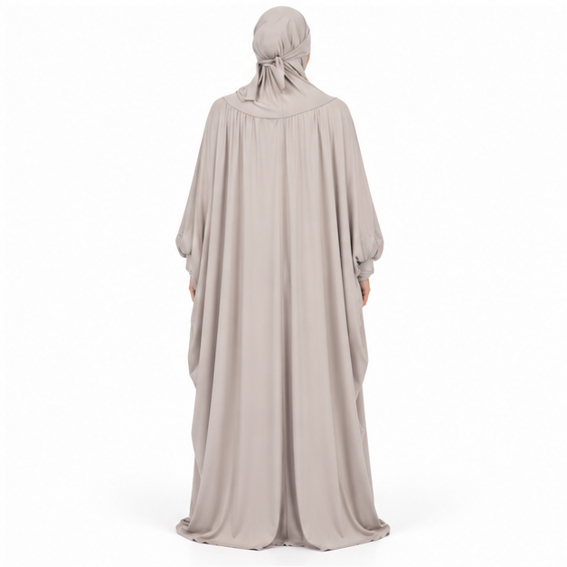 Elegant Grey Full Coverage Islamic Jilbab-4