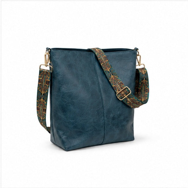 Vintage Teal Crossbody Shoulder Bag-1