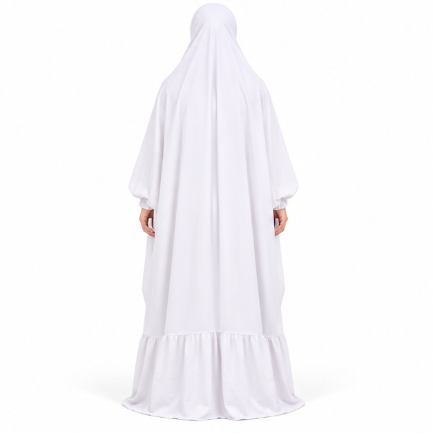 Elegant White Full Coverage Islamic Jilbab-4